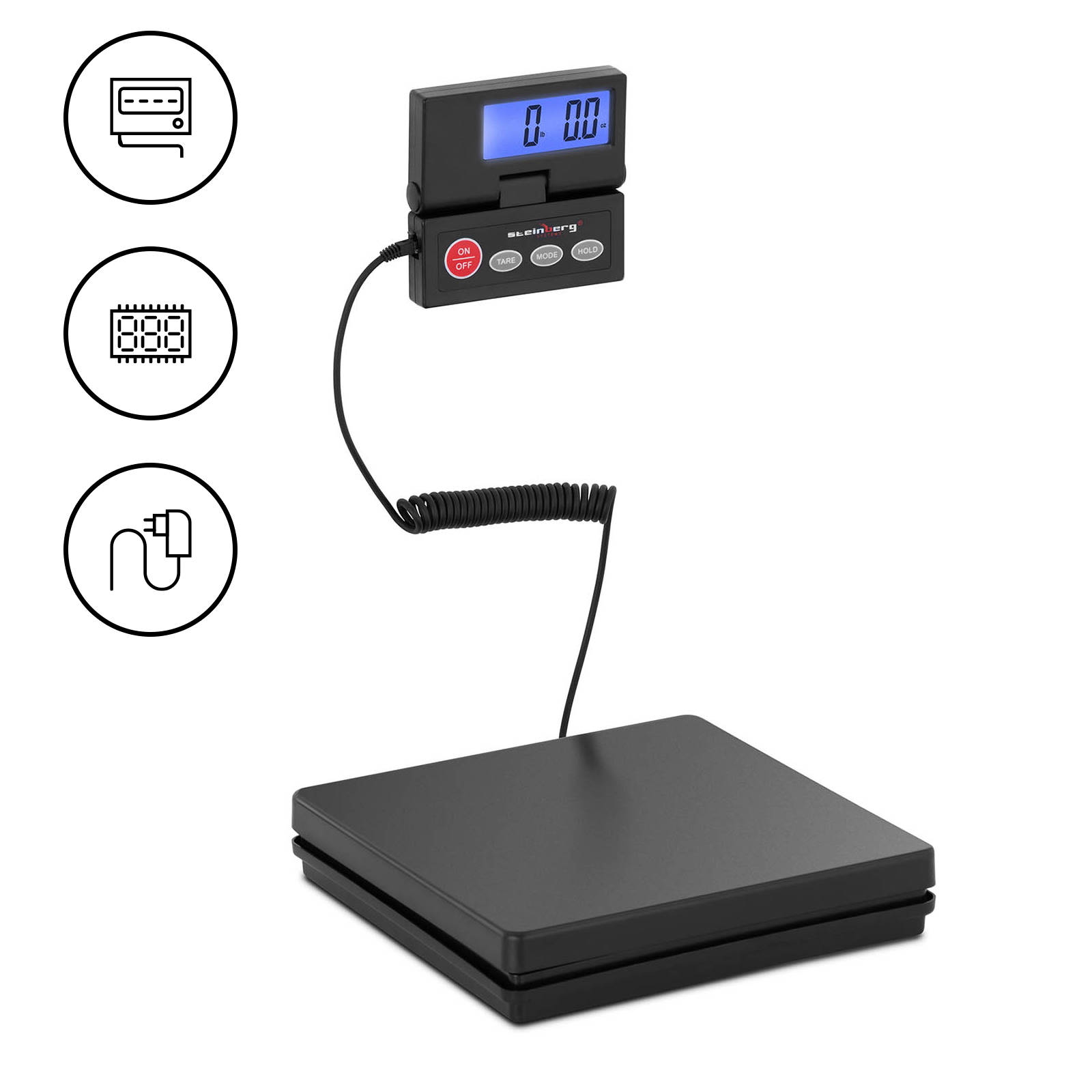Digitalna tehtnica za pakete - 50 kg / 2 g - Osnovna - Zunanji LCD zaslon