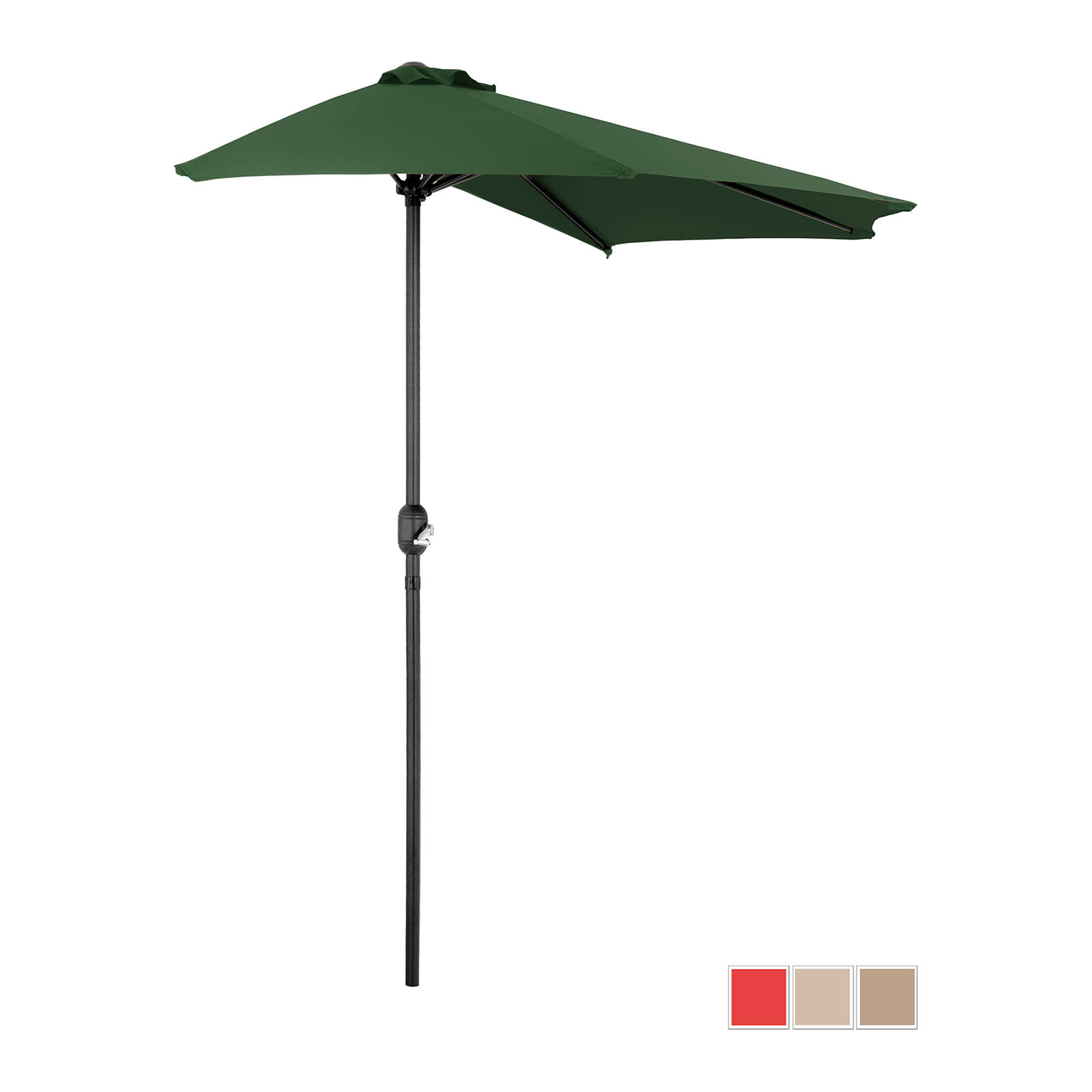 Polovični dežnik - zelen - petkotni - 270 x 135 cm
